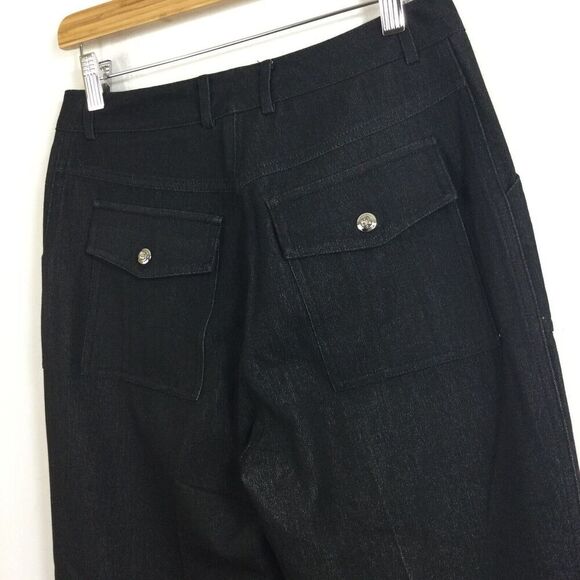 St John Sport By Marie Gray Womens Slash Button Pockets Straight Pants Blue 4 - Picture 7 of 11